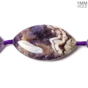 34x20x8mm Cape Amethyst straight drilled plain marquise 16 inch 10 beads