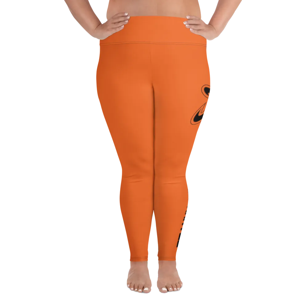 Athletic Apparatus Orange Black logo Plus Size Leggings