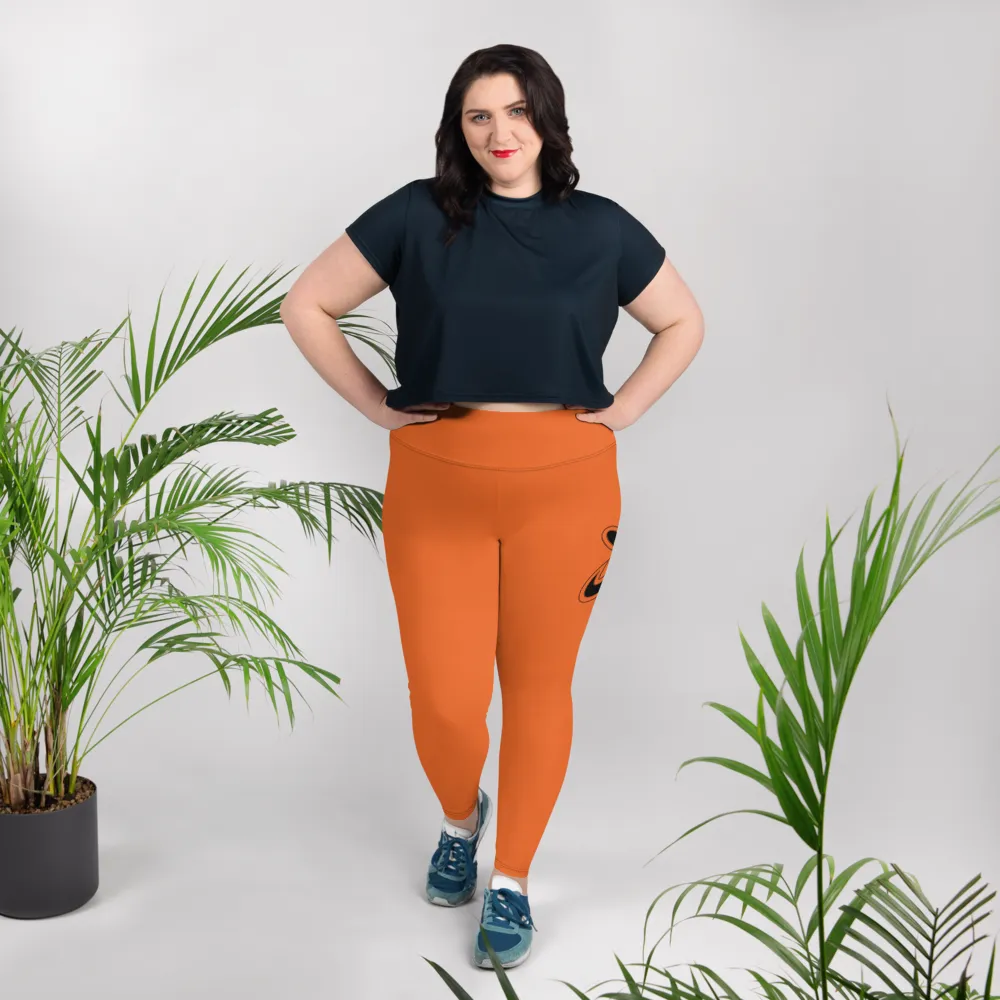 Athletic Apparatus Orange Black logo Plus Size Leggings