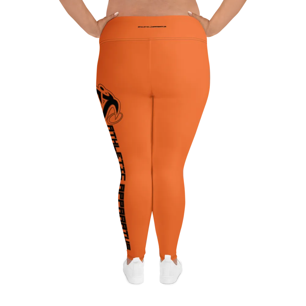 Athletic Apparatus Orange Black logo Plus Size Leggings