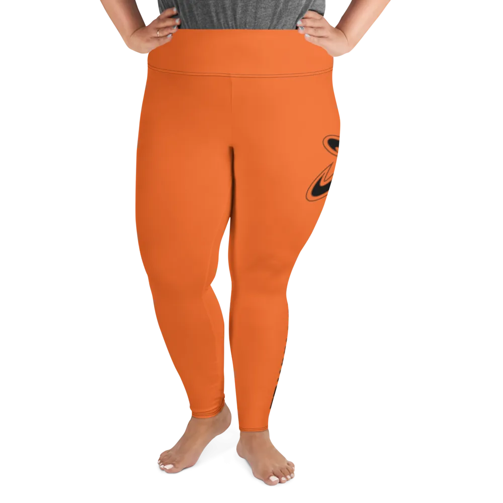 Athletic Apparatus Orange Black logo Plus Size Leggings