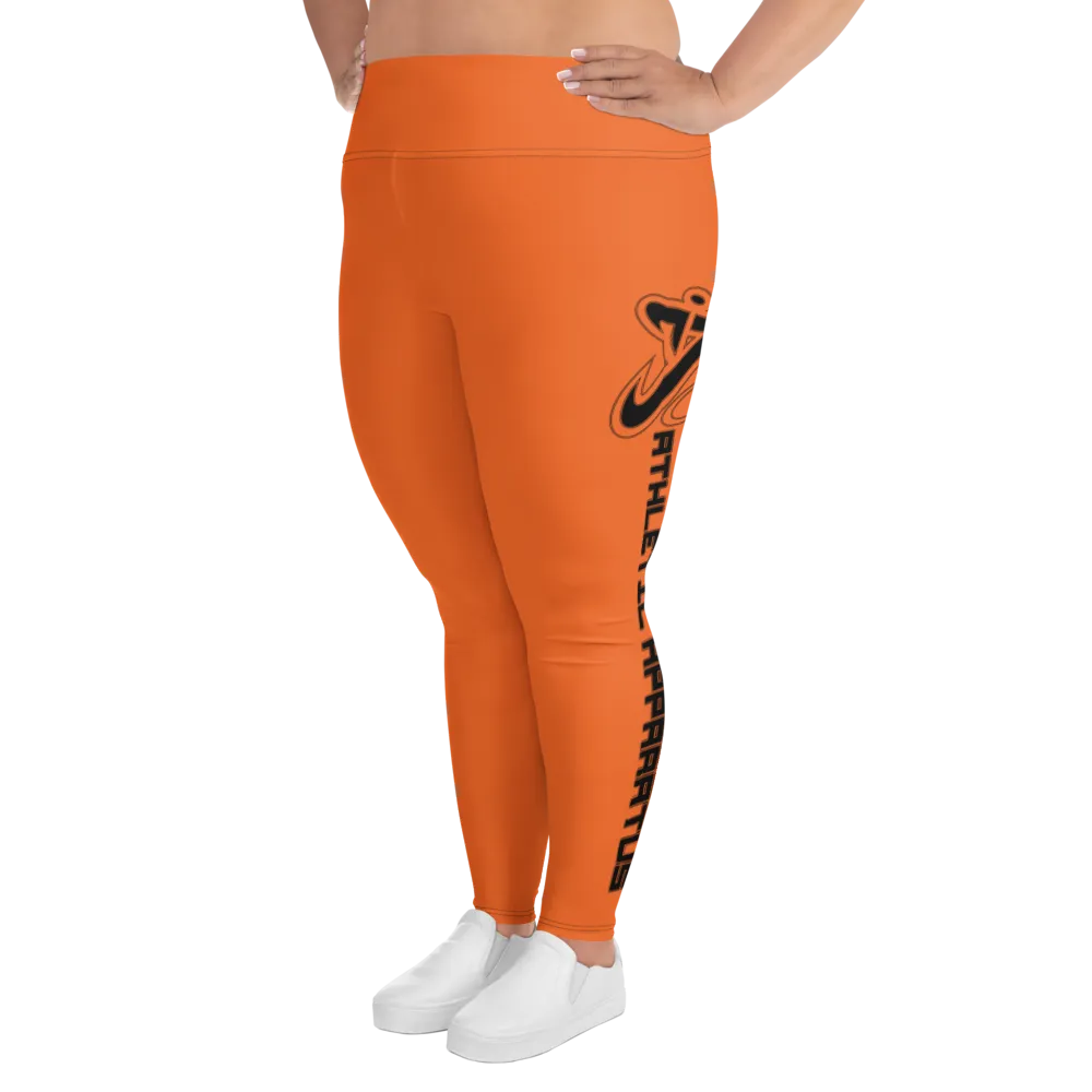 Athletic Apparatus Orange Black logo Plus Size Leggings