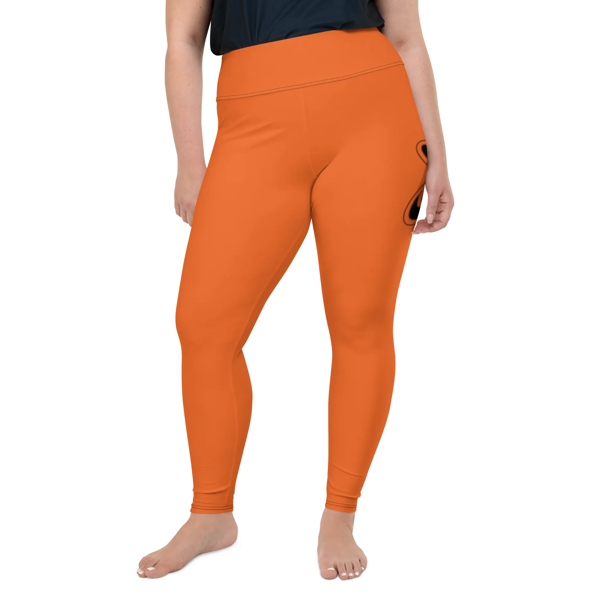 Athletic Apparatus Orange Black logo Plus Size Leggings
