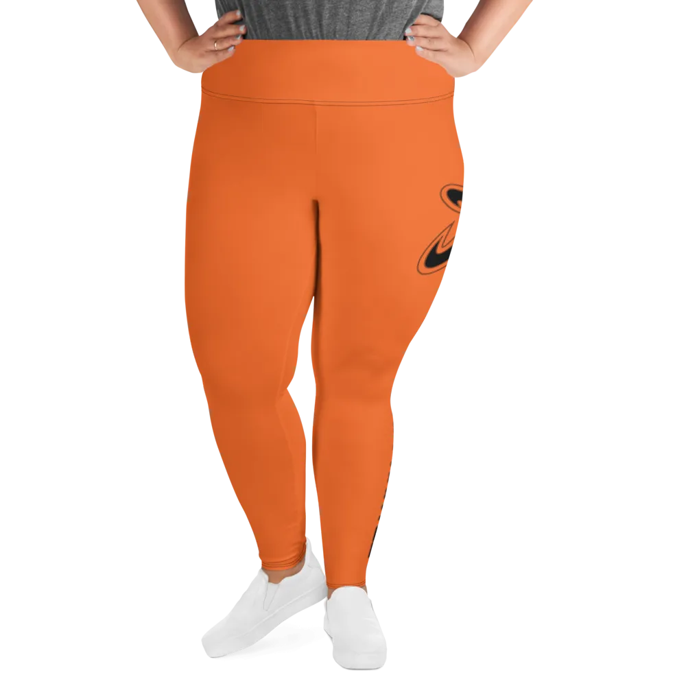 Athletic Apparatus Orange Black logo Plus Size Leggings