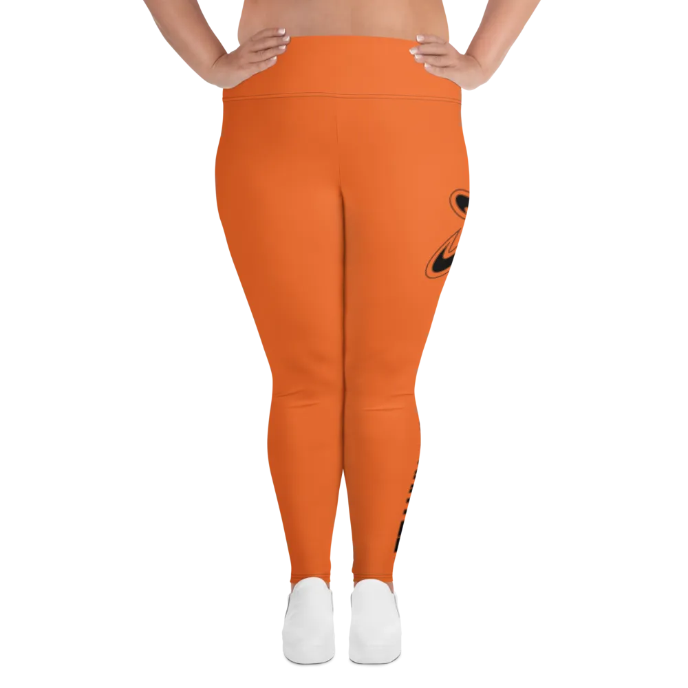 Athletic Apparatus Orange Black logo Plus Size Leggings
