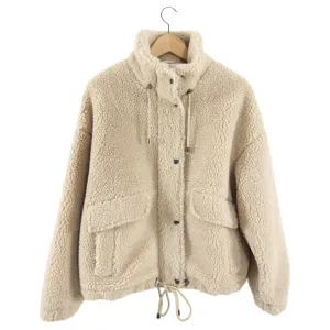 BA&SH Beige Sherpa Sanja Teddy Jacket - S
