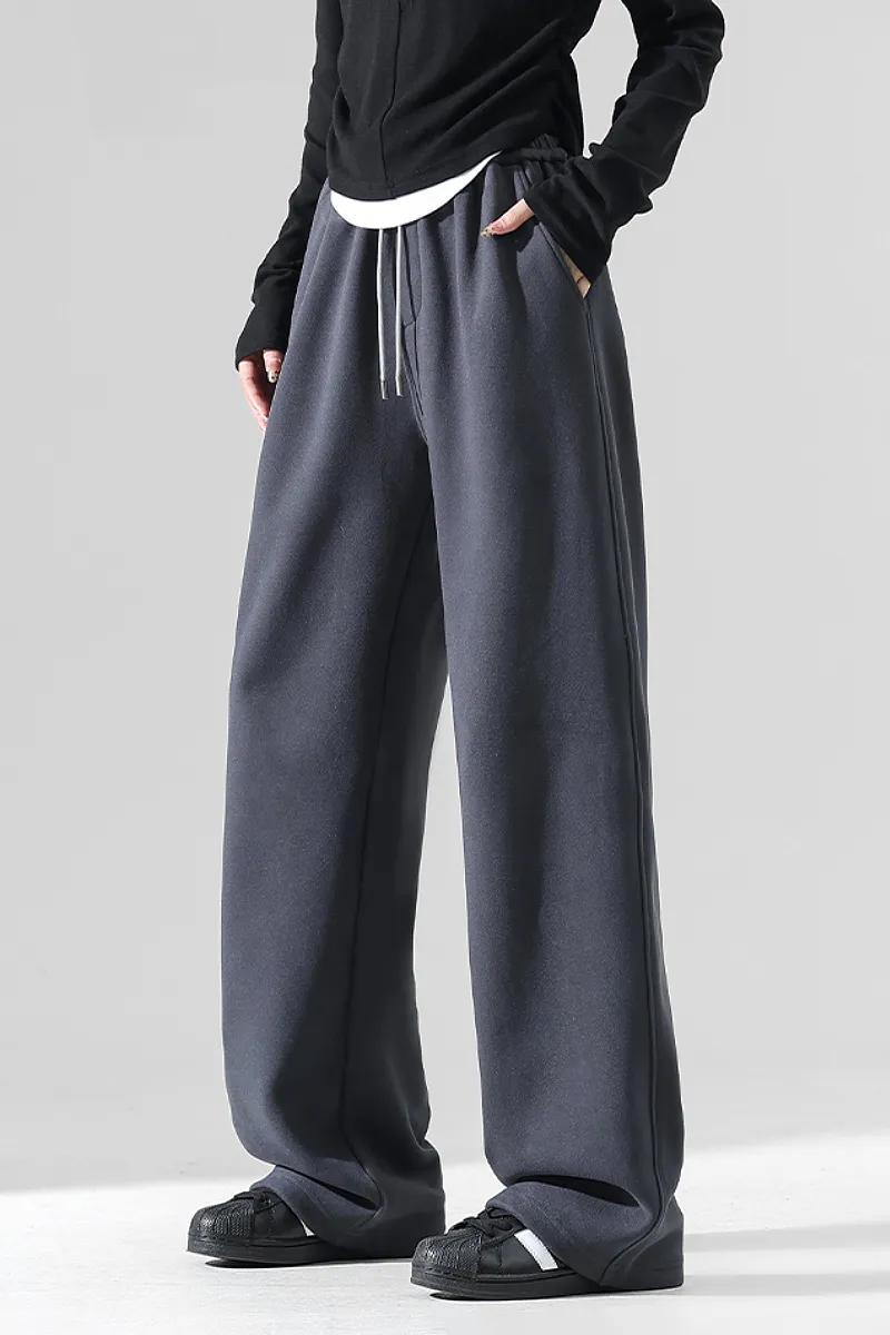 Baggy Wide-Leg Low-Rise Fleece Sweatpants