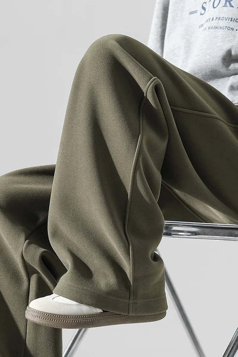 Baggy Wide-Leg Low-Rise Fleece Sweatpants