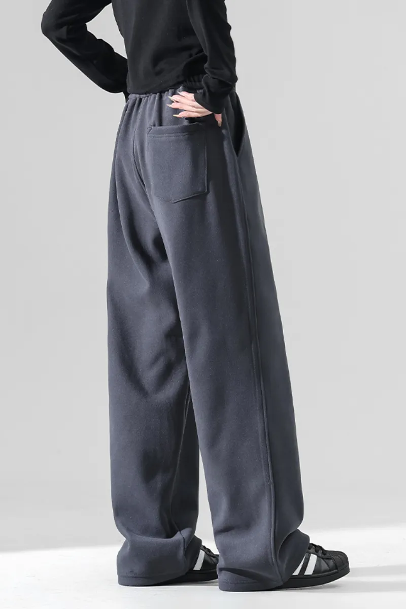 Baggy Wide-Leg Low-Rise Fleece Sweatpants