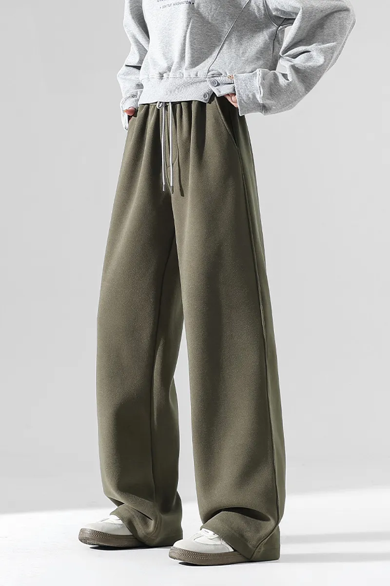 Baggy Wide-Leg Low-Rise Fleece Sweatpants