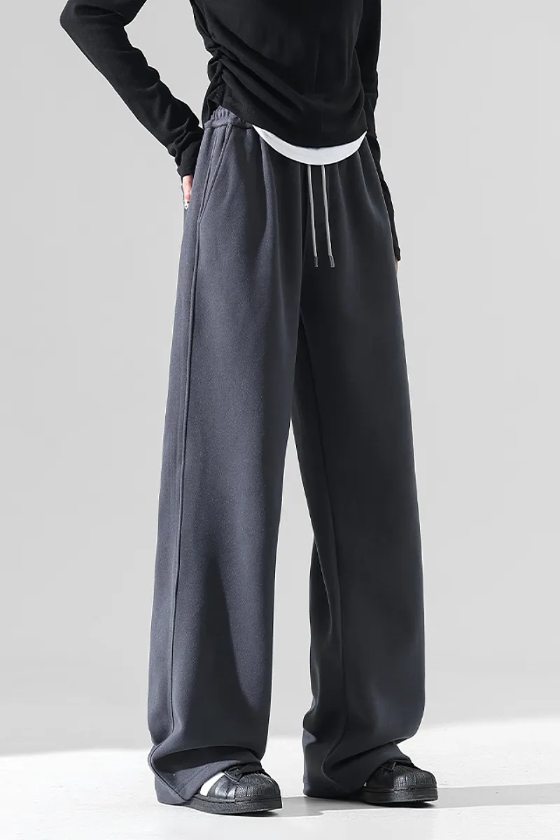 Baggy Wide-Leg Low-Rise Fleece Sweatpants