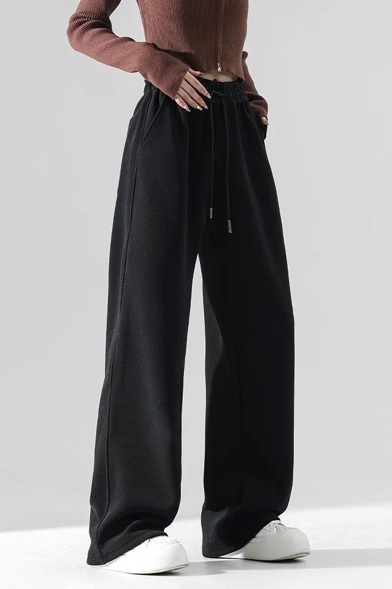 Baggy Wide-Leg Low-Rise Fleece Sweatpants