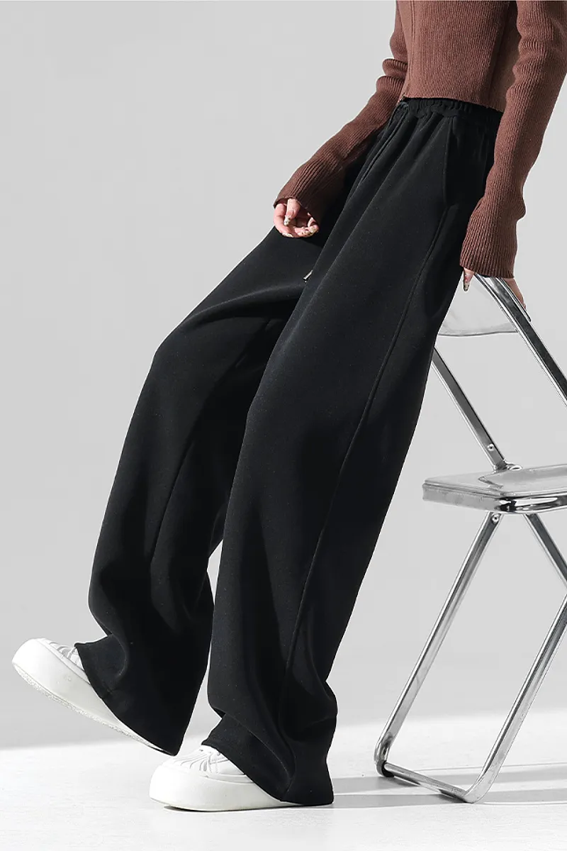 Baggy Wide-Leg Low-Rise Fleece Sweatpants