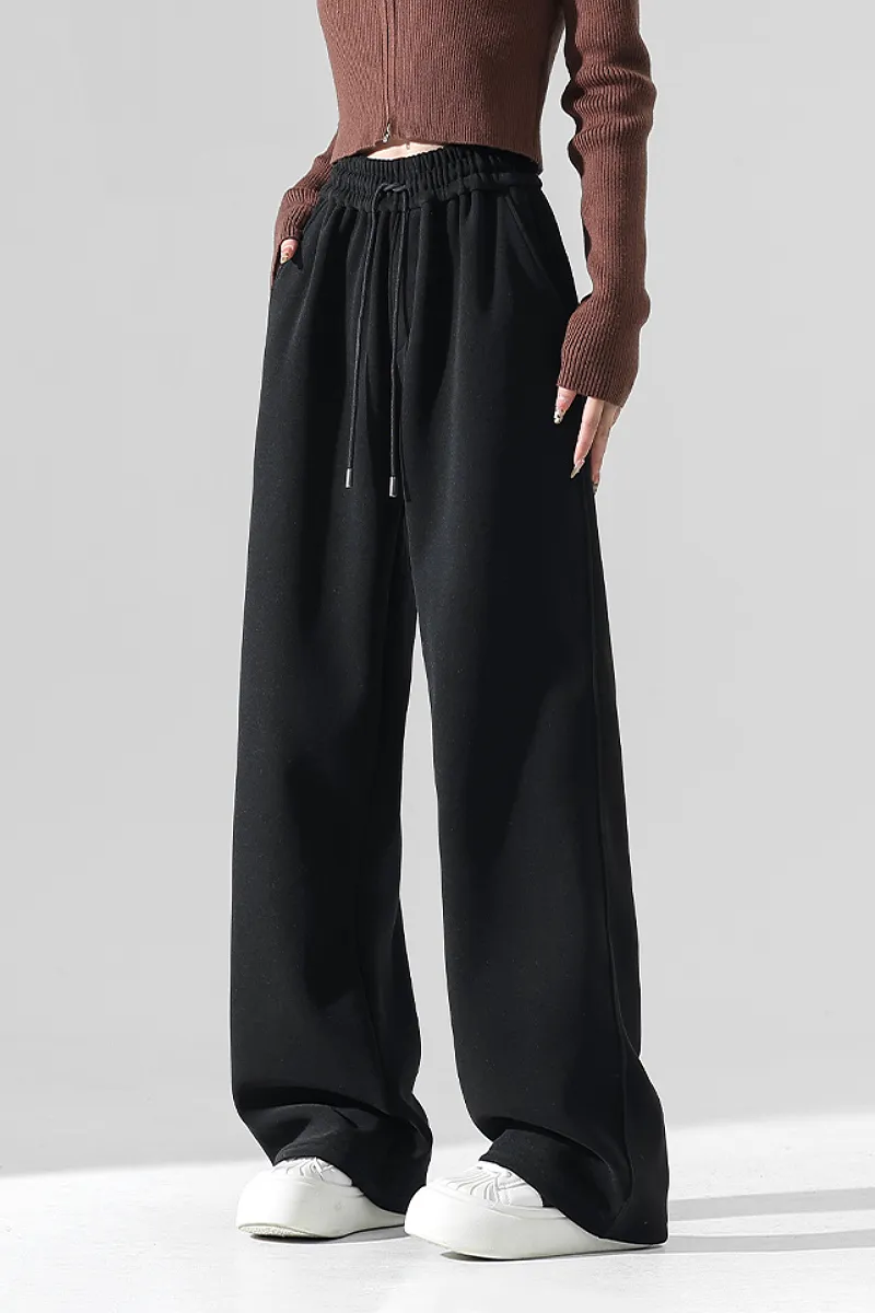Baggy Wide-Leg Low-Rise Fleece Sweatpants