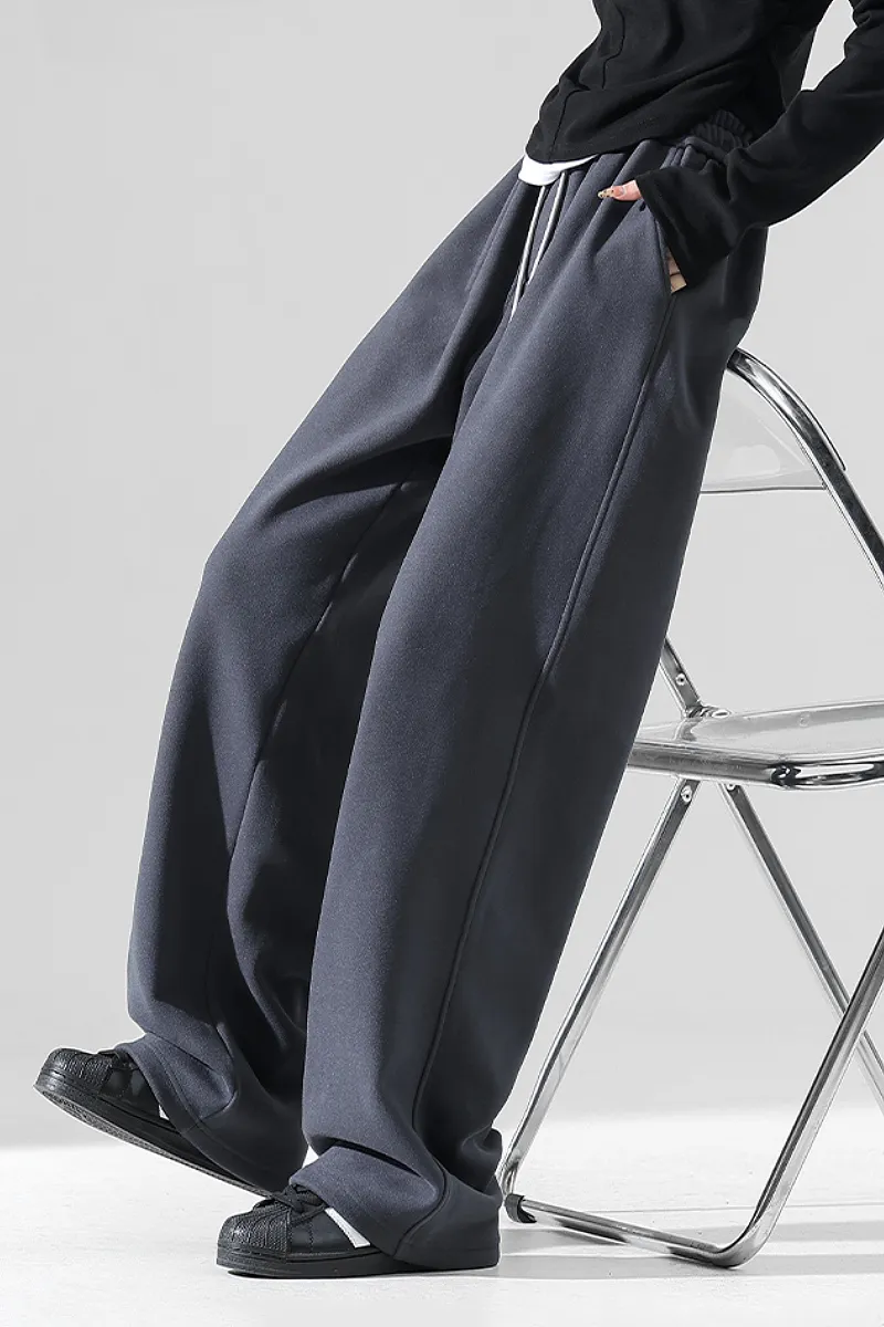 Baggy Wide-Leg Low-Rise Fleece Sweatpants