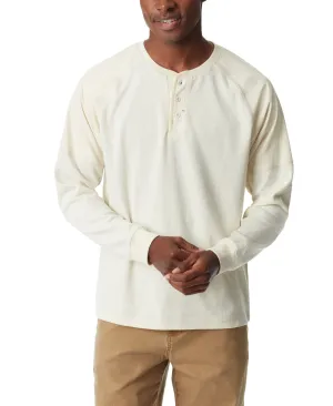 Bass Outdoor Men's Thermal Raglan Sleeve Henley Shirt White Medium