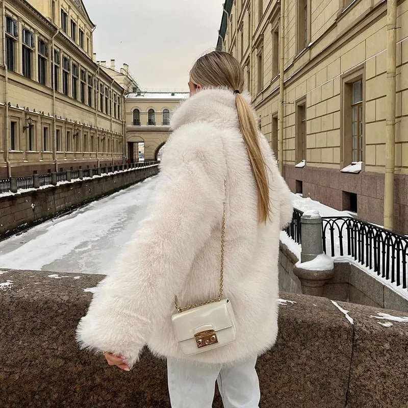 Beige Faux Fur Coat