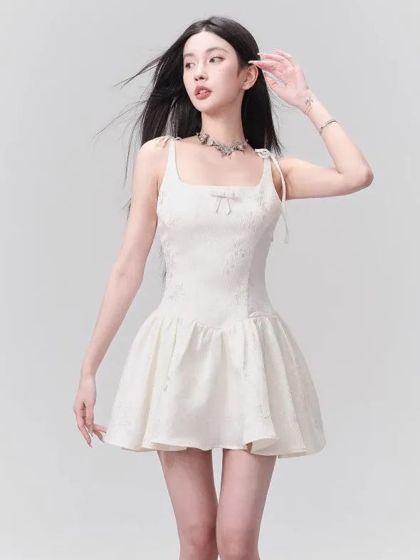 Bow Jacquard Princess Tutu Slip Dress