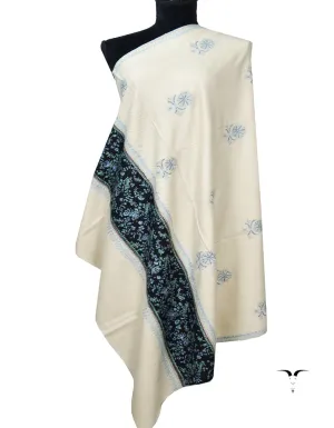 Brown & Orange Embroidery ‏ Pashmina shawl 7197