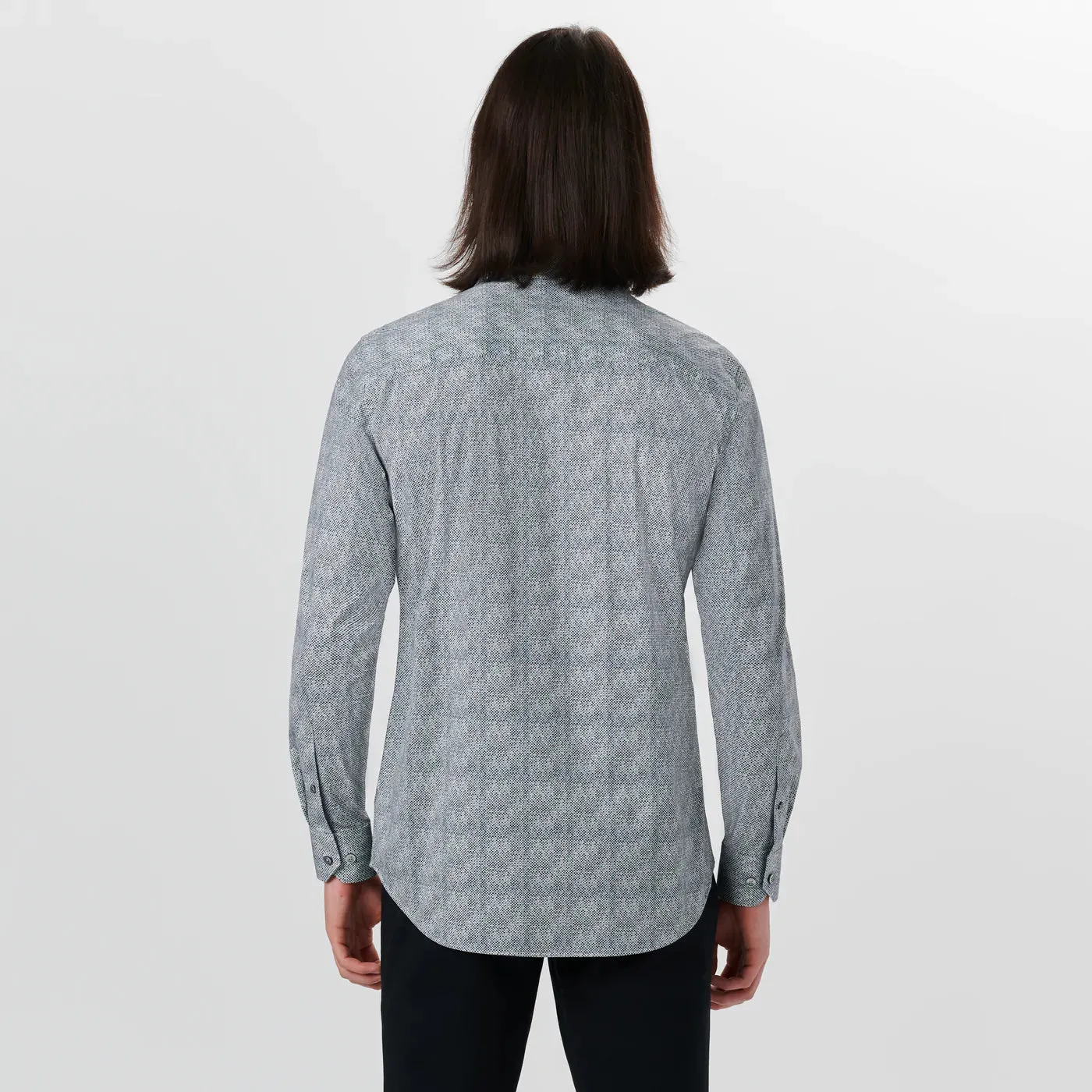 Bugatchi - James Pin Check OoohCotton Shirt - Cement