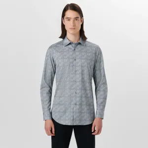 Bugatchi - James Pin Check OoohCotton Shirt - Cement
