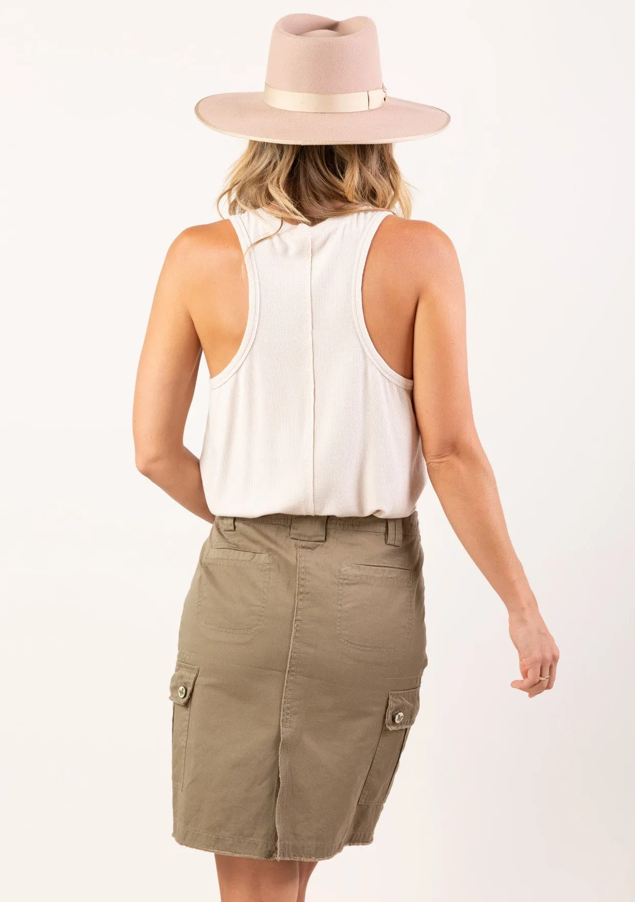 Canvas Cargo Pencil Skirt