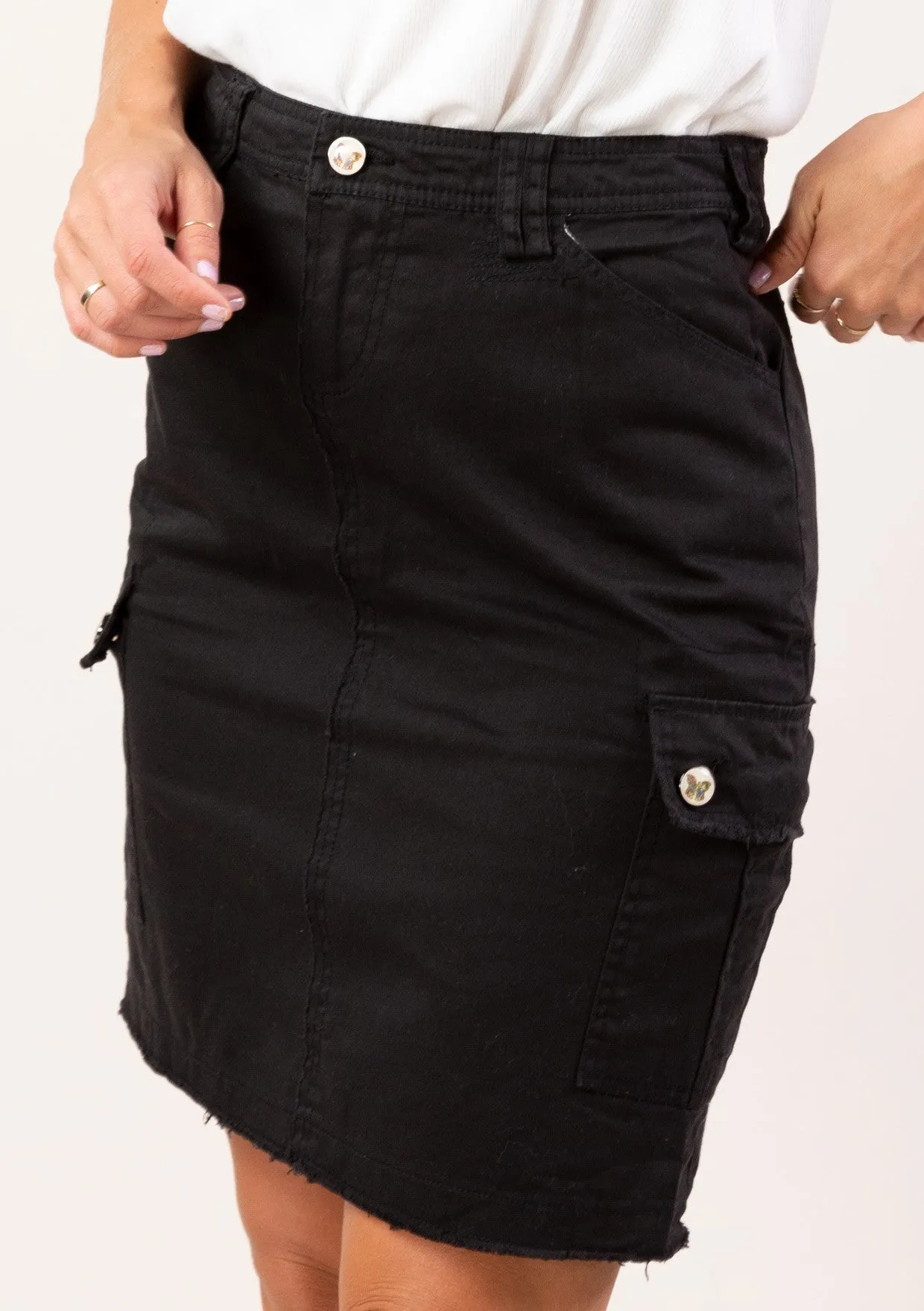 Canvas Cargo Pencil Skirt