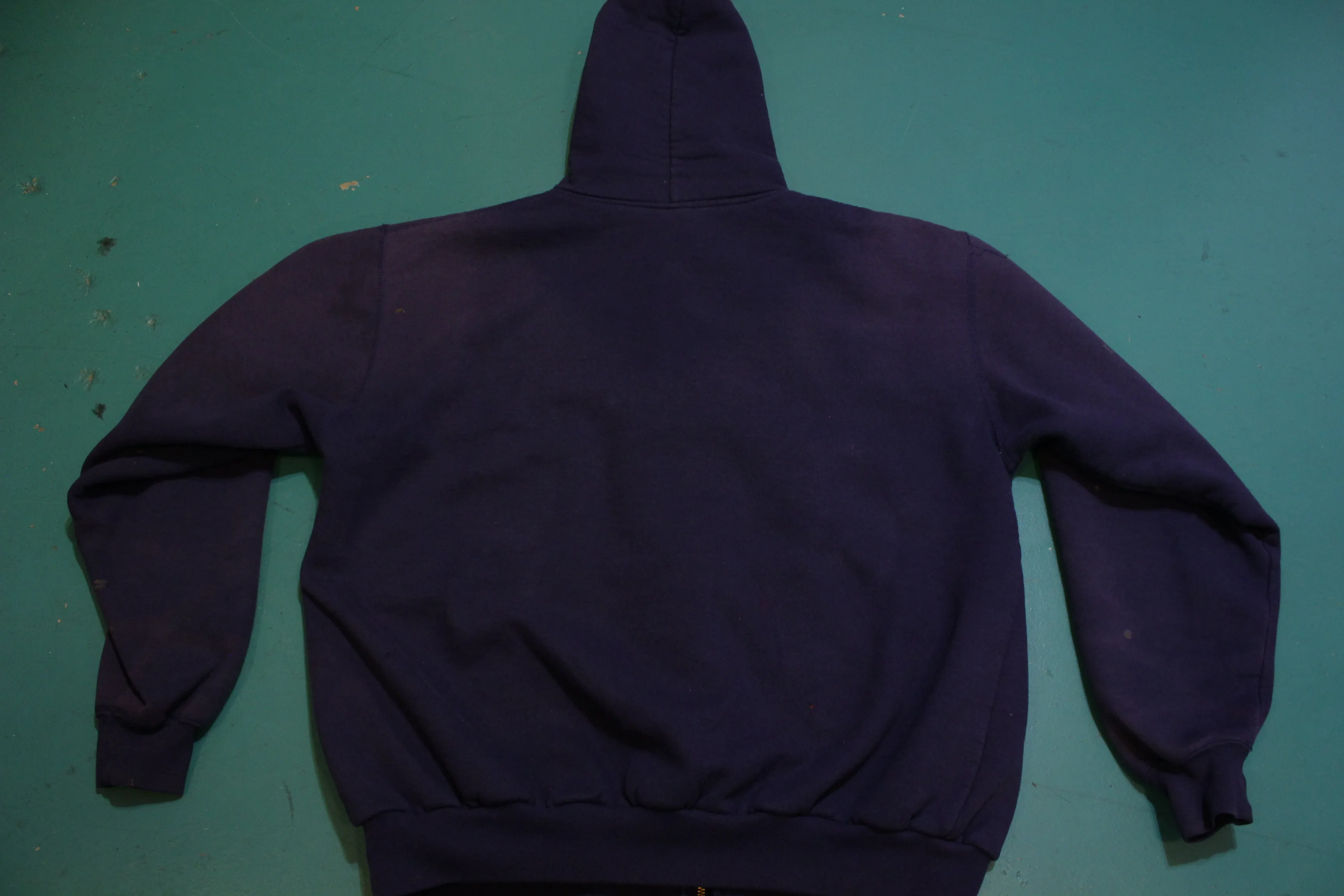 Carhartt K129 NVY Navy Blue Thermal Lined Large Work Wear Zip Hoodie Sweatshirt