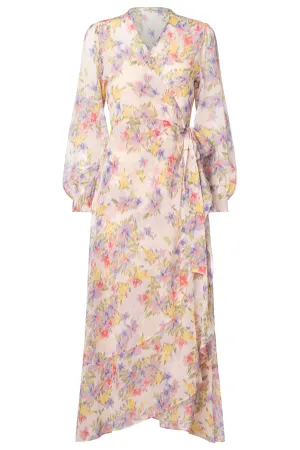 Charlotte Sparre 3160 Primrose Lilac Ling Floral Frill Wrap Dress