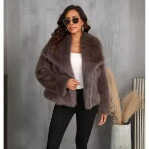 Fashionable Fluffy Plush Fox Fur Coat