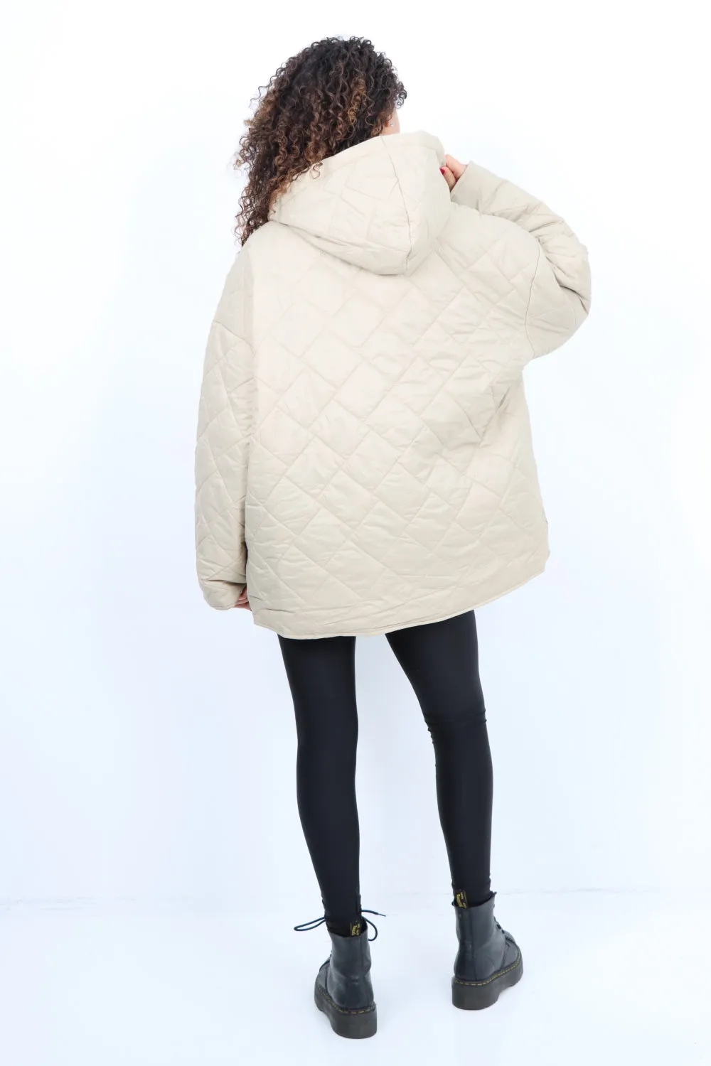 Italian  Hooded Leopard Lined Quilted Padded Short Jacket