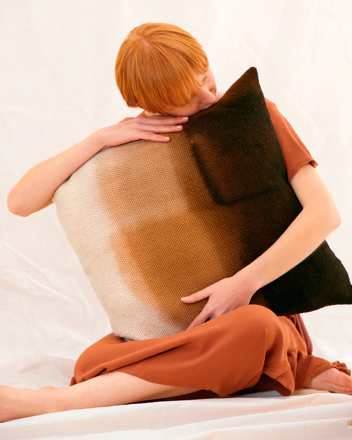 Matiz Brown Ombre Wool Throw Pillow