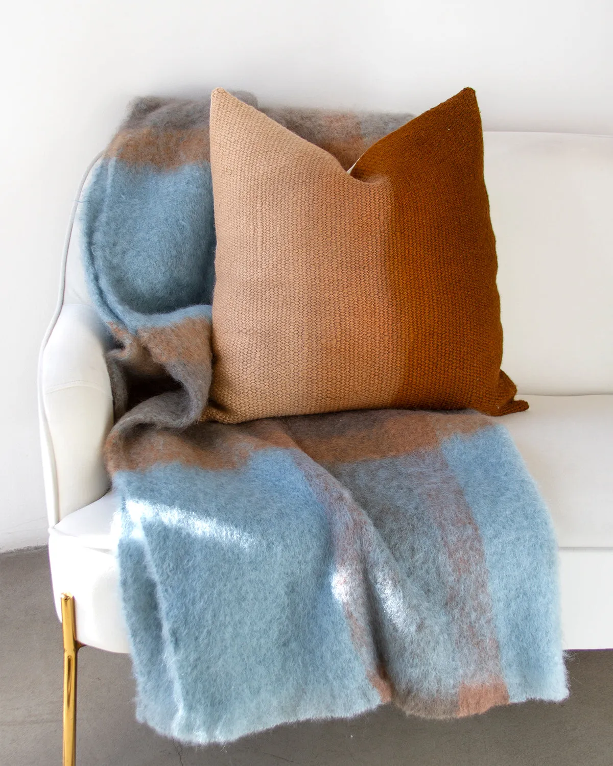 Matiz Brown Ombre Wool Throw Pillow