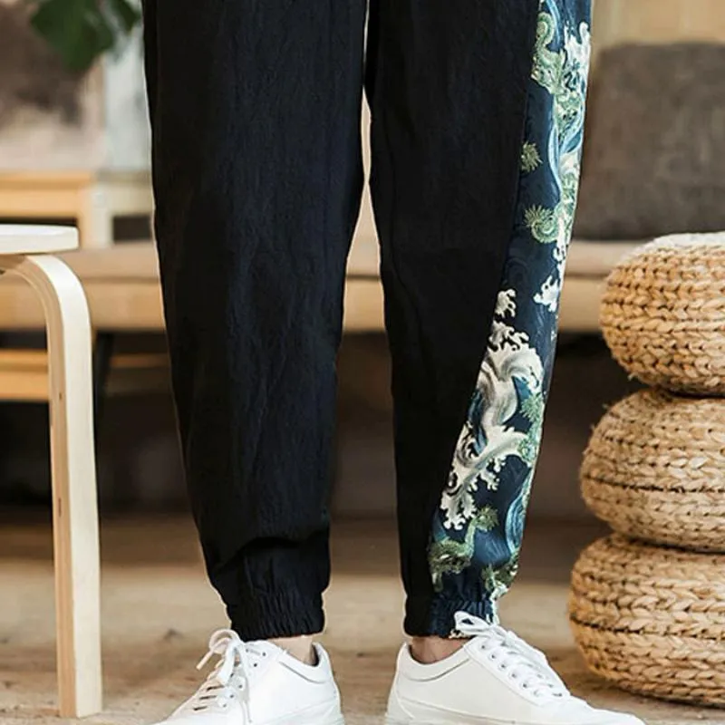 Men's Summer Casual Cotton Joggers With Print