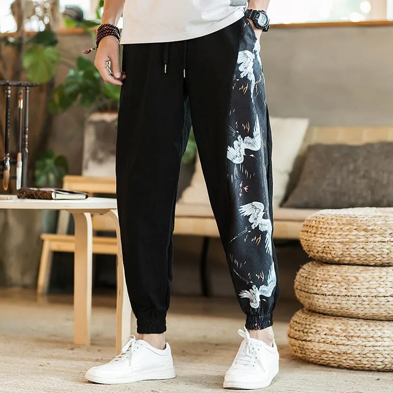 Men's Summer Casual Cotton Joggers With Print