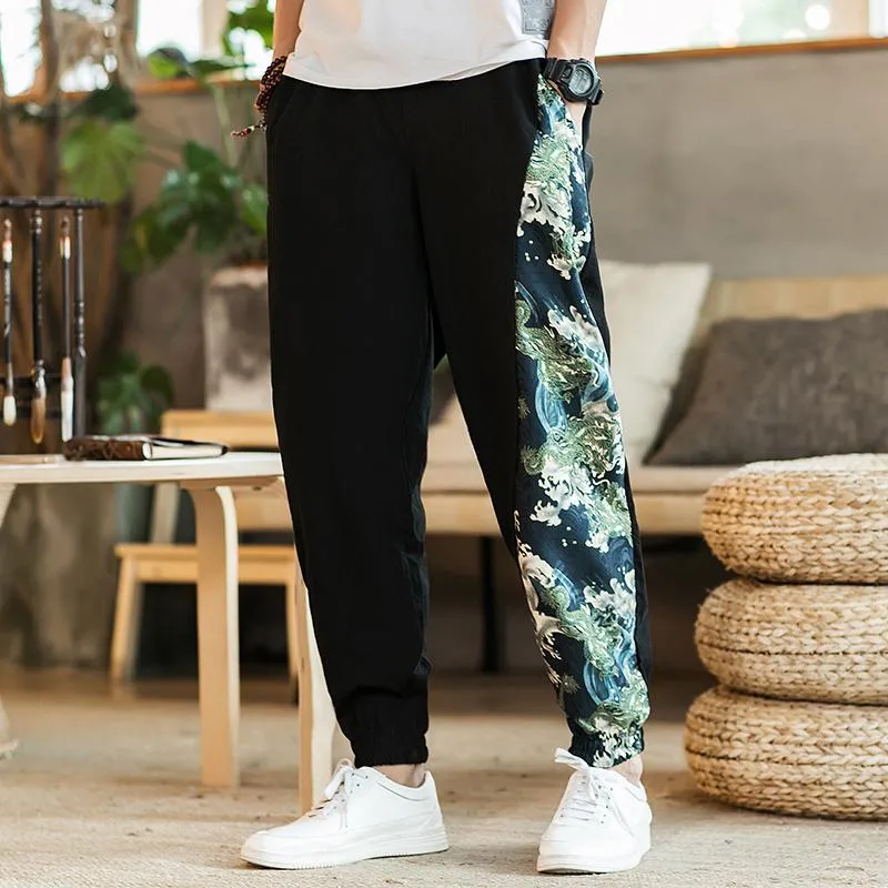 Men's Summer Casual Cotton Joggers With Print