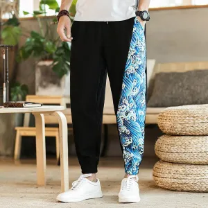 Men's Summer Casual Cotton Joggers With Print