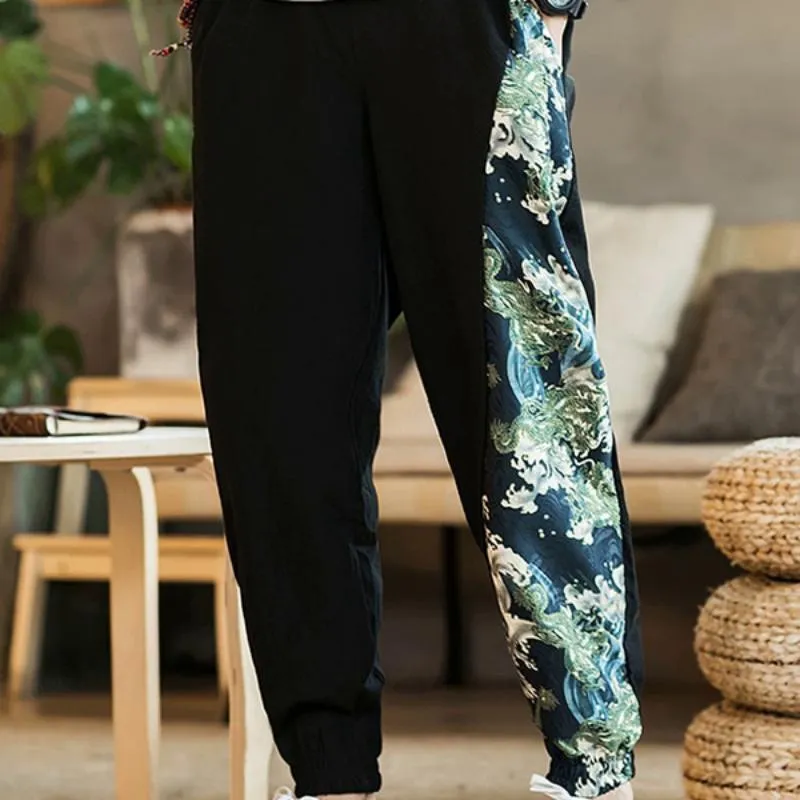 Men's Summer Casual Cotton Joggers With Print