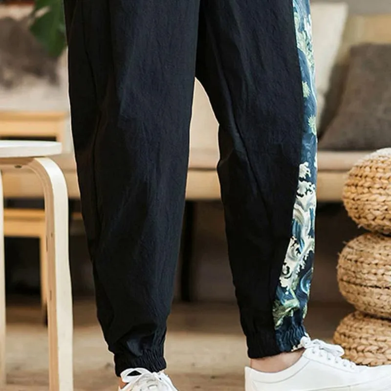 Men's Summer Casual Cotton Joggers With Print