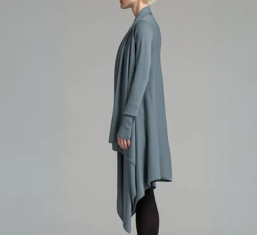 NFP - Long Sleeve Merino Wrap/ Cape in Mist Grey