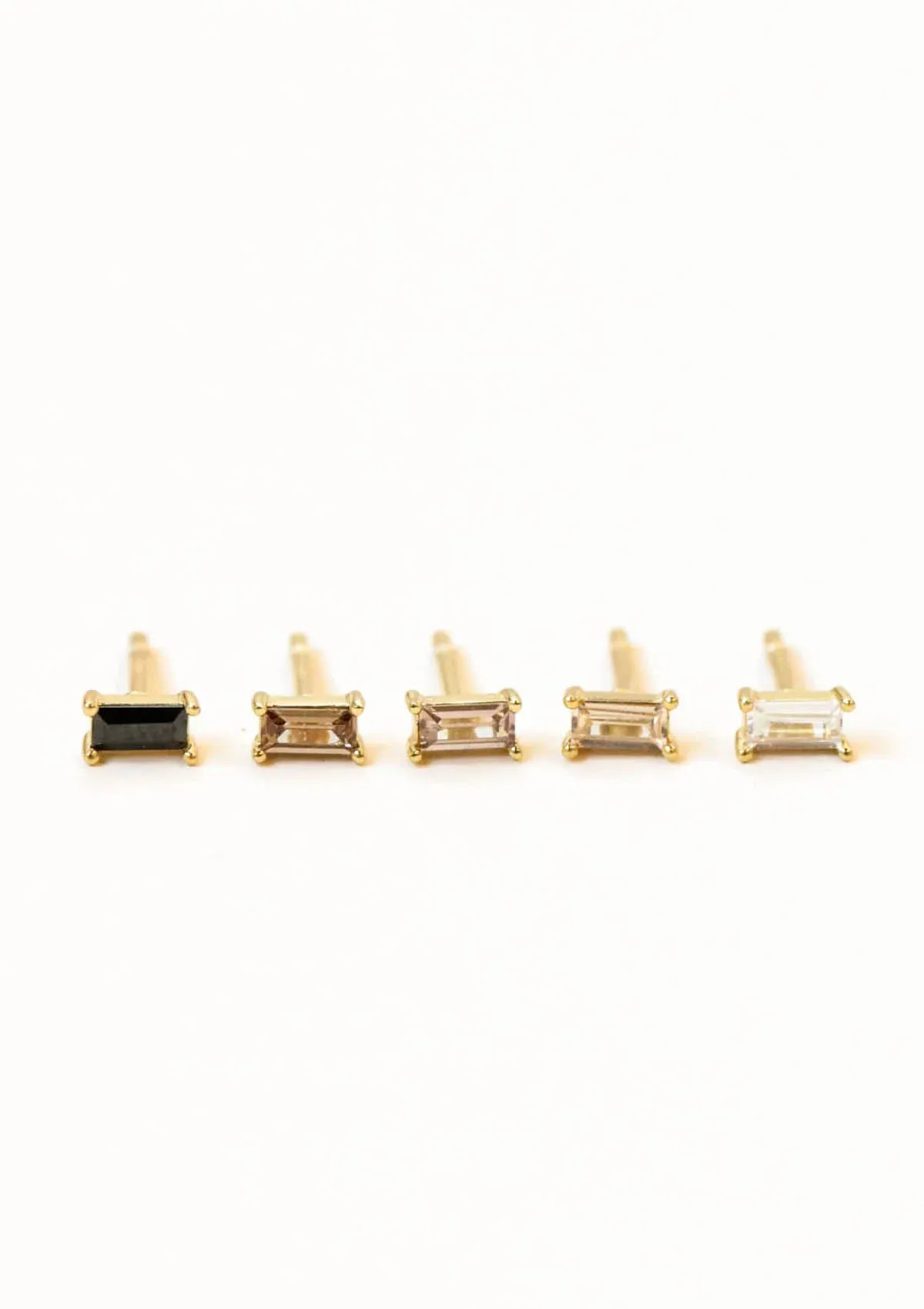 Ombre CZ Baguette Post Earrings