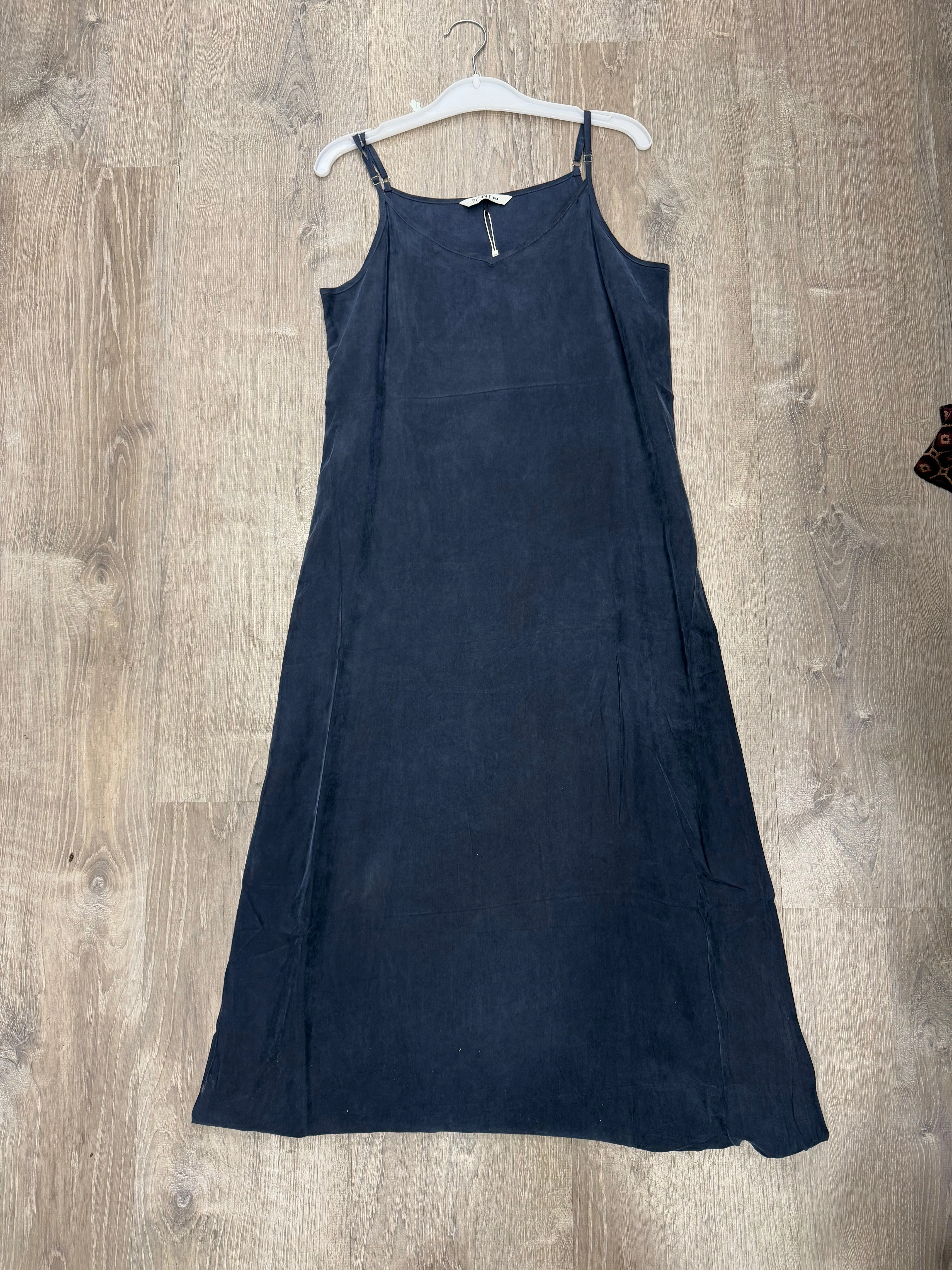 POINT BRUSHED A-LINE SLIP DRESS