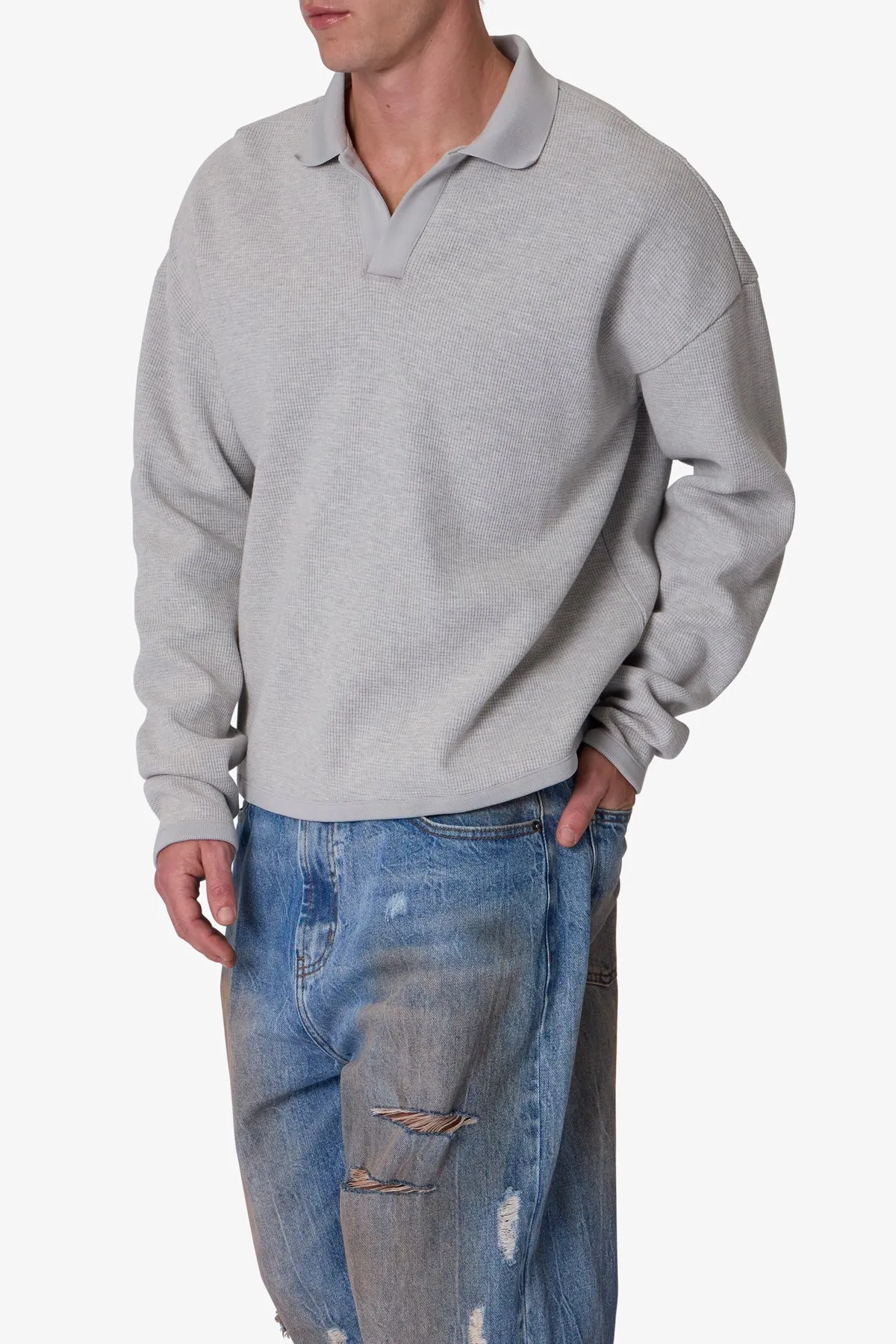 Polo Thermal L/S Shirt - Heather Grey