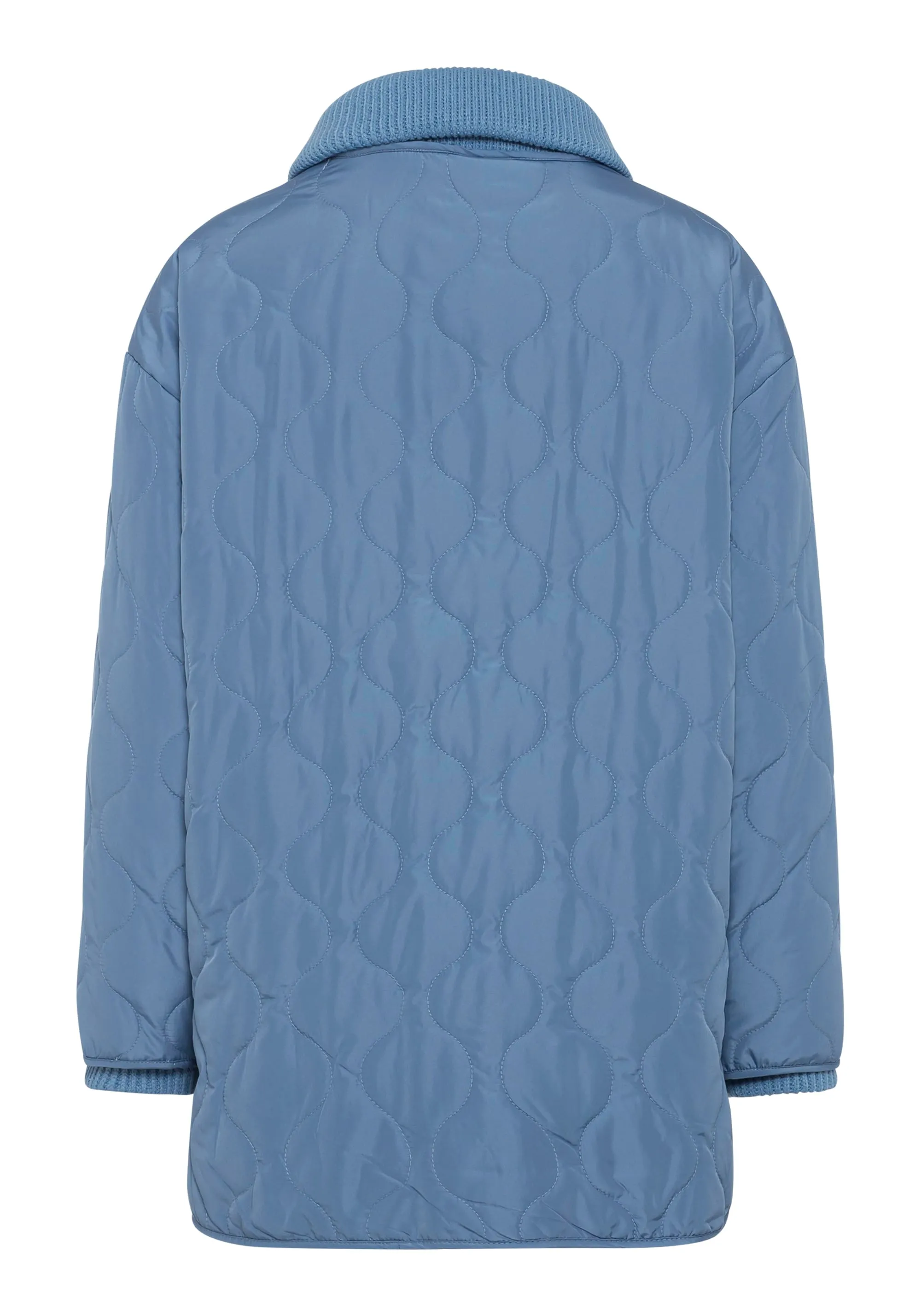 Quilted High Collar Car Coat