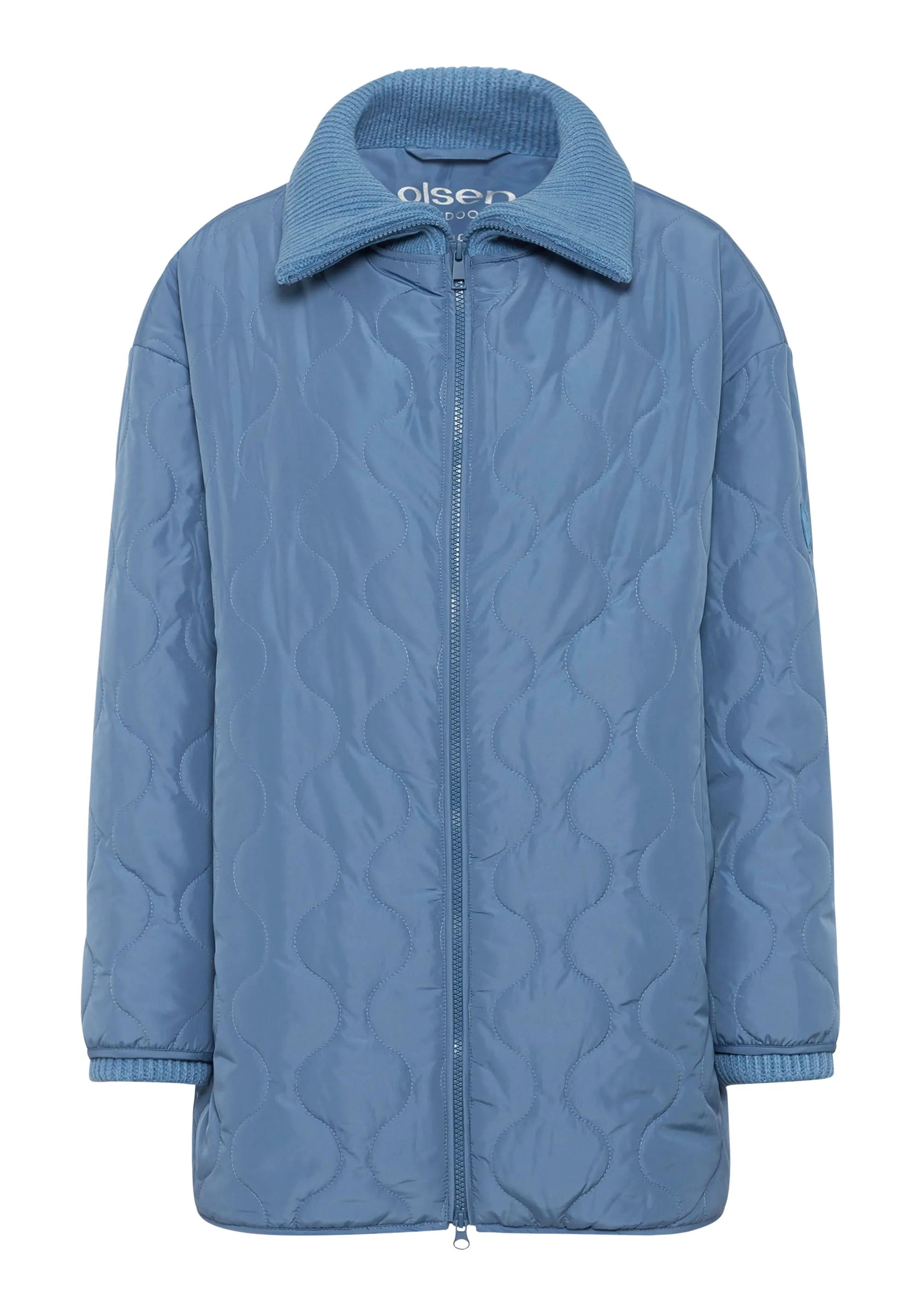 Quilted High Collar Car Coat