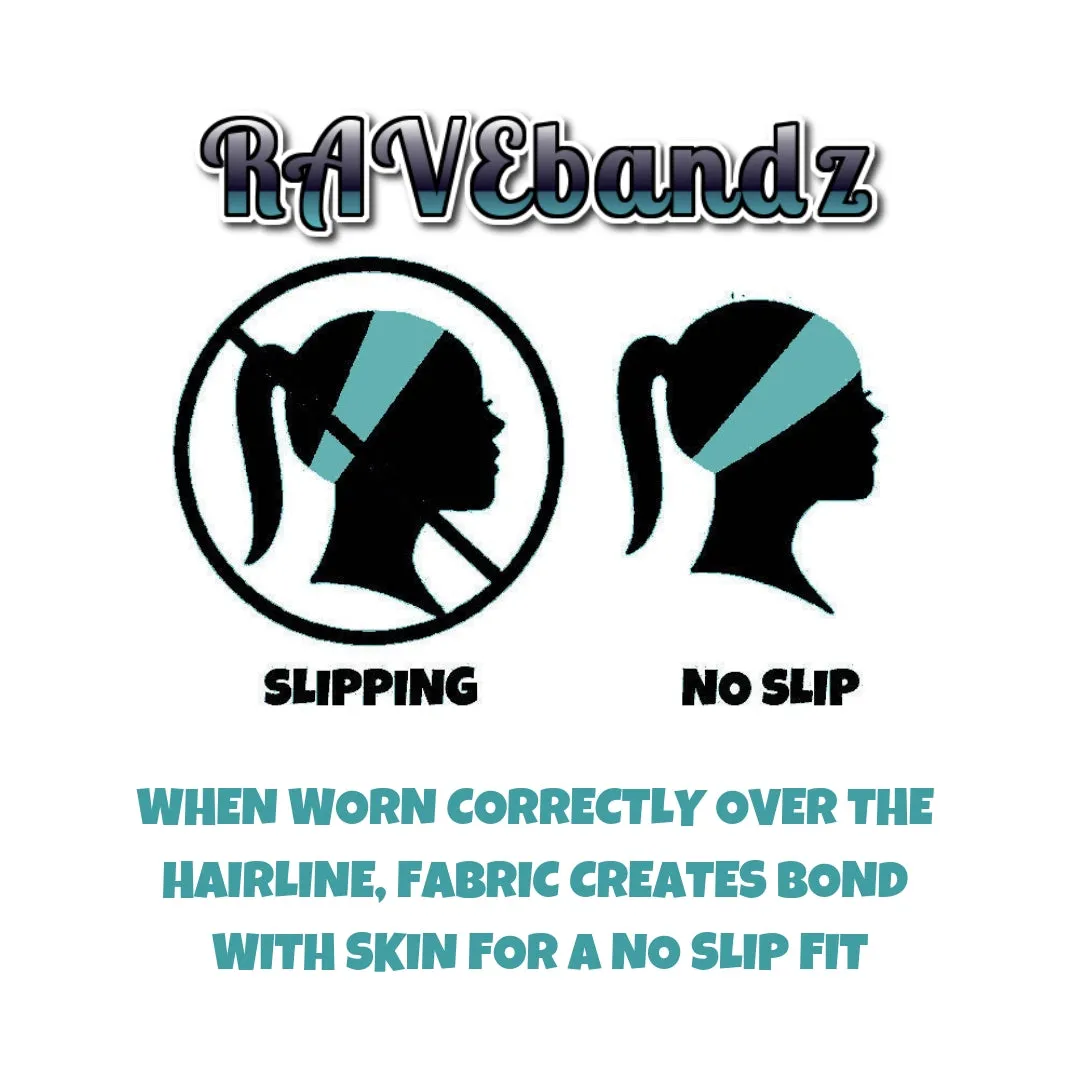 RAVEbandz The Pro - Wide Stretch Headband (Bandana - White)