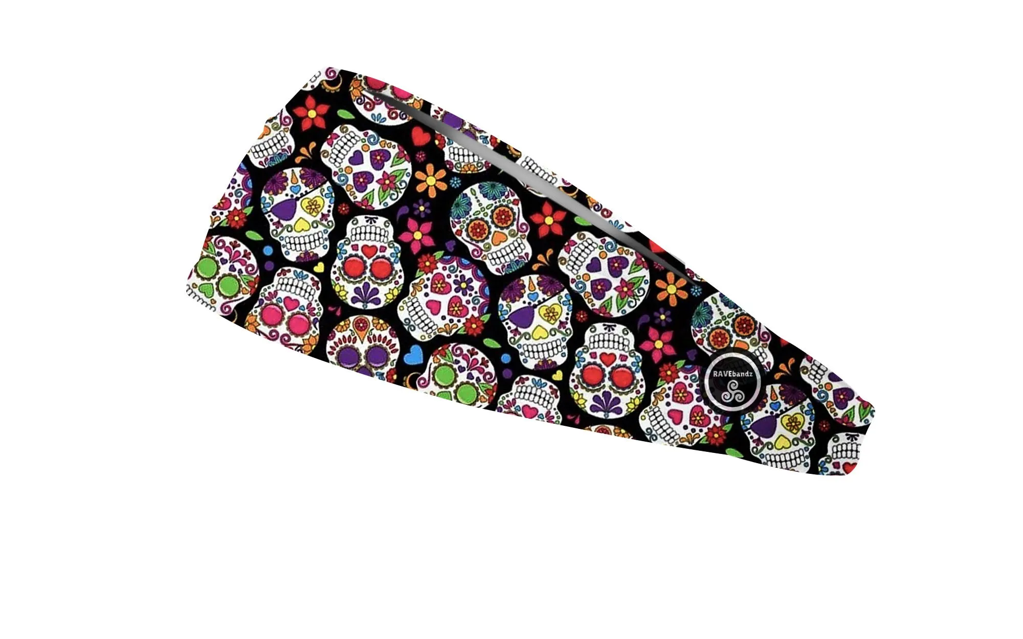 RAVEbandz The Pro - Wide Stretch Headband (Sassy Sugar Skulls)