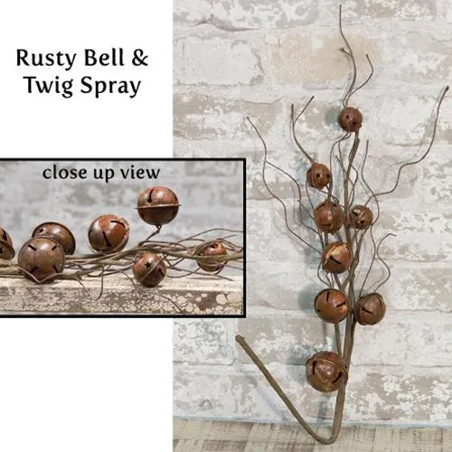 Rusty Bell & Twig Spray - 24"