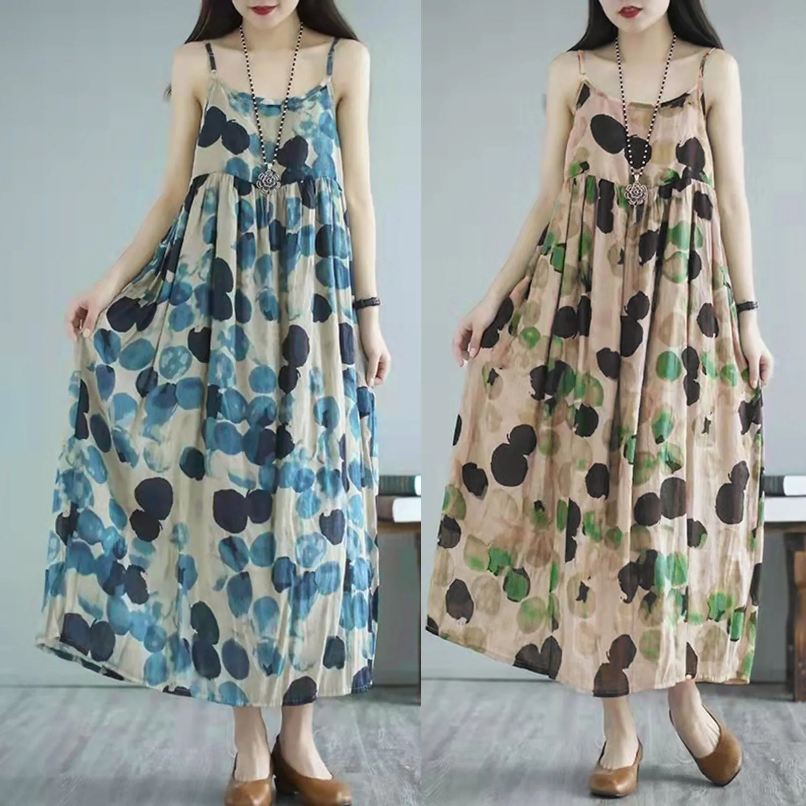 Sabrina – Polka Dot A-Line Slip Dress
