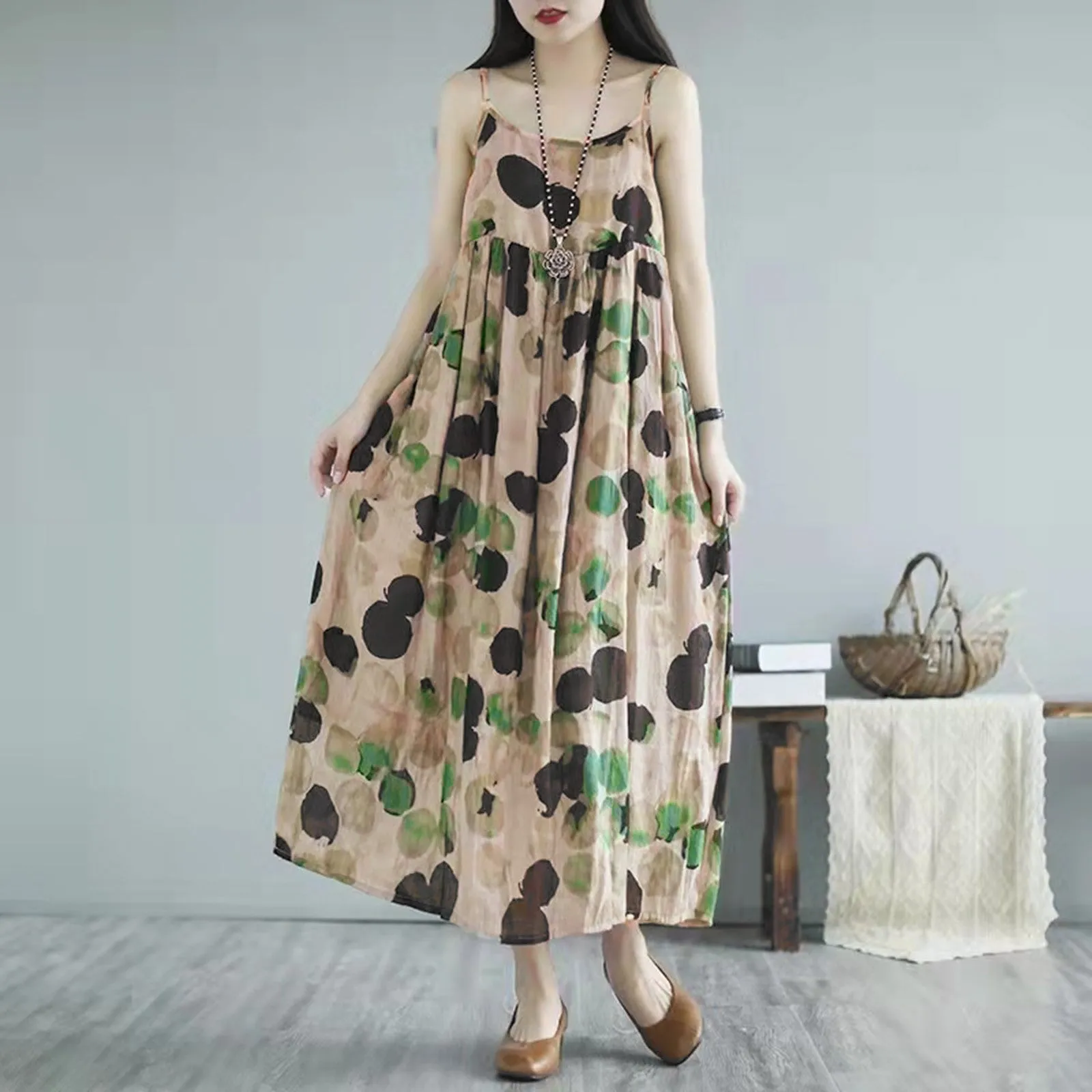 Sabrina – Polka Dot A-Line Slip Dress
